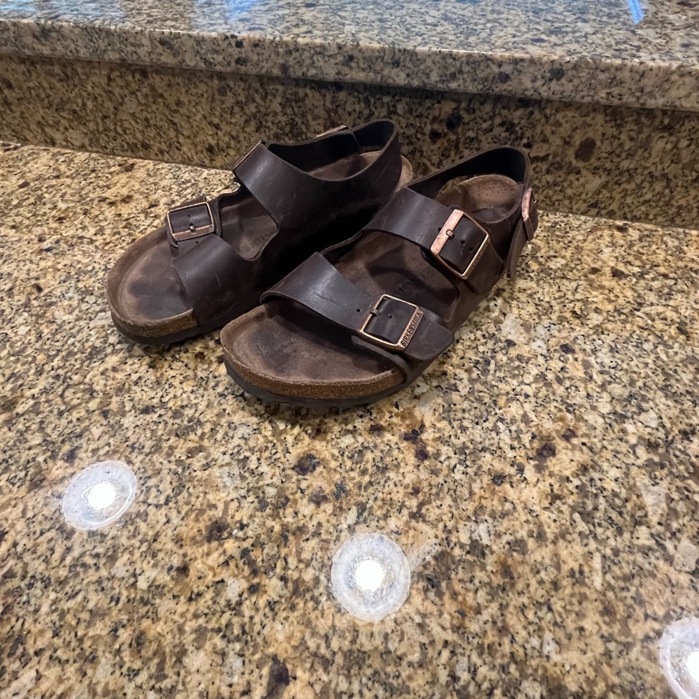 Birkenstock Milano Ankle Strap Sandal 42 Men 9 women 11 Habana Oiled Leather - Picture 6 of 11